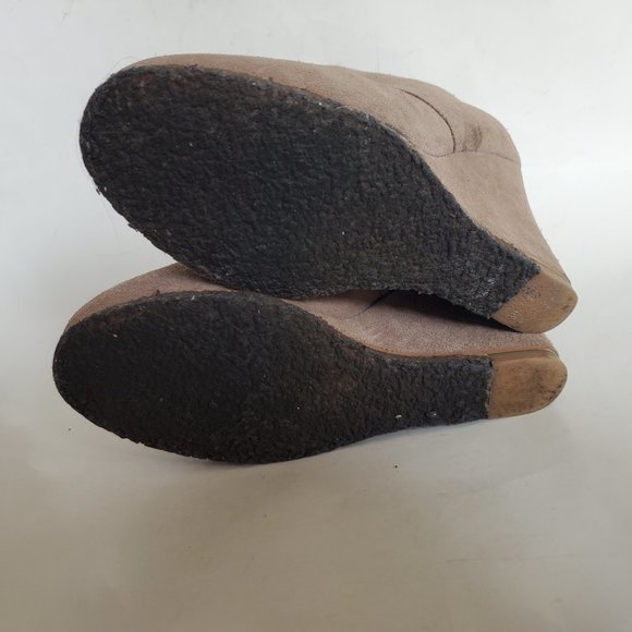 Steve Madden Tanngoo Suede Wedge Booties 7 Chestnut Brown Lace Up Ankle Boots - Picture 10 of 13